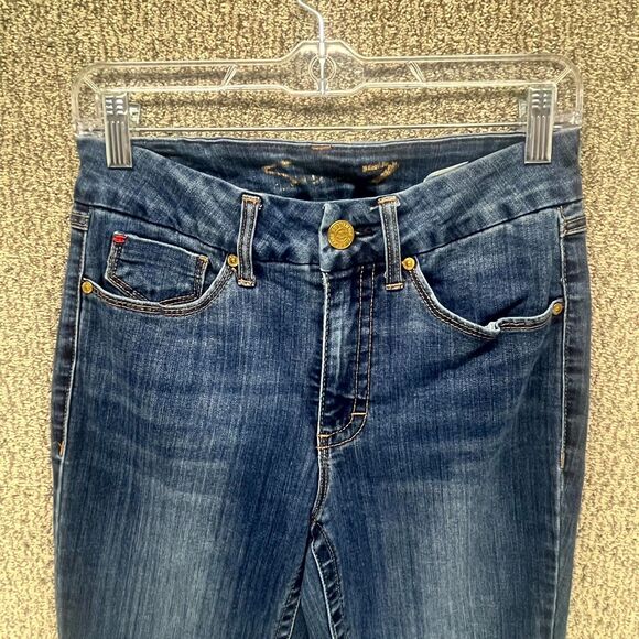 Seven7 Tummyless Skinny Jeans Womens Size 6 Blue Denim Cotton Stretch High Rise - Picture 2 of 16